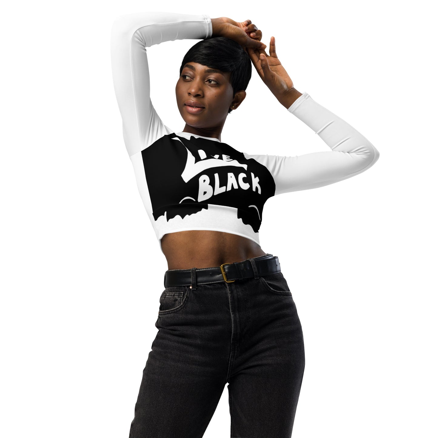 Recycled long-sleeve crop top