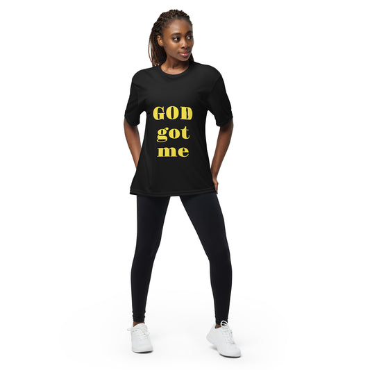 Unisex performance crew neck t-shirt GOD got me